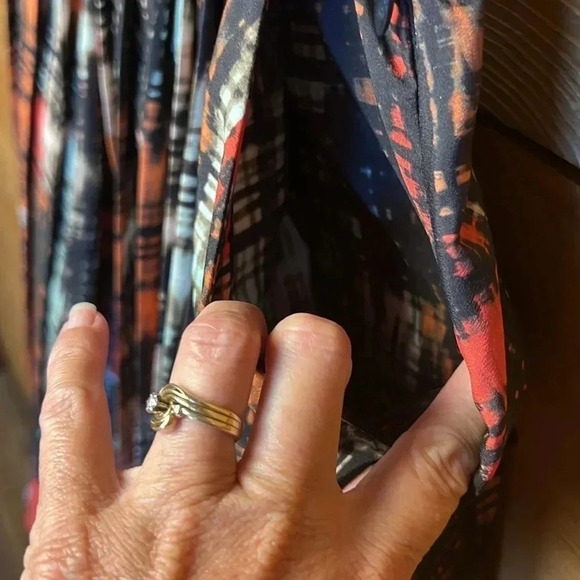 Womens Anthropologie Fynn and Rose Midi‎ skirt abstract print pleated pockets 2 - Picture 4 of 11